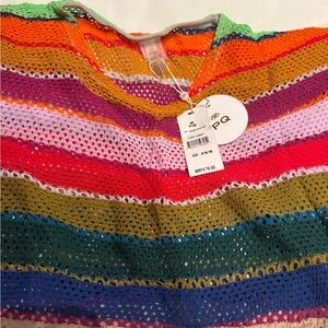 New with tags PQ Swim Multicolor Striped Crop crochet Top